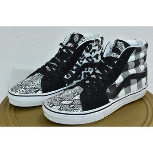 Vans Sk8-Hi Shoes Mens 5.5 W 7 Leopard Python Snake Checkerboard Black White